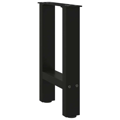 Gambe per Tavolino Nero 2 pz 28x(42-43) cm Acciaio - homemem39