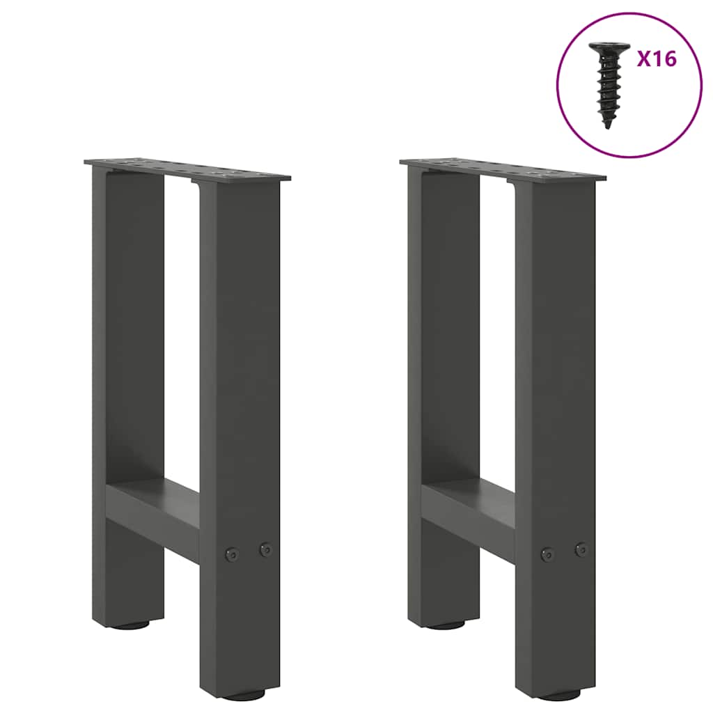 Gambe per Tavolino da Caffè Antracite 2 pz 28x(42-43)cm Acciaio