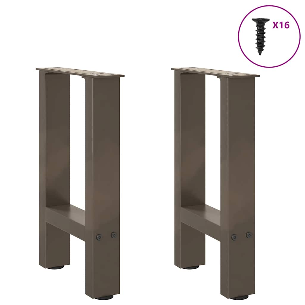 Gambe per Tavolino da Caffè Naturale 2 pz 28x(42-43) cm Acciaio