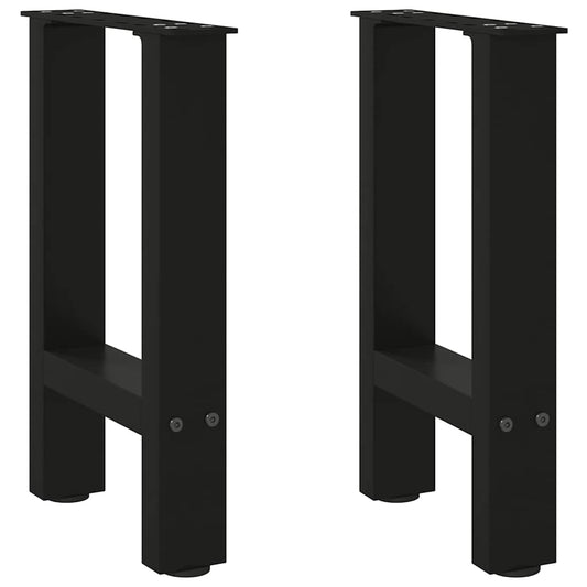 Gambe per Tavolino Nero 2 pz 38x(42-43) cm Acciaio - homemem39