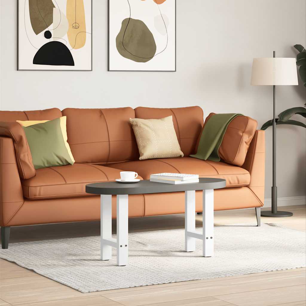 Gambe per Tavolino Bianco 2 pz 38x(42-43) cm Acciaio - homemem39