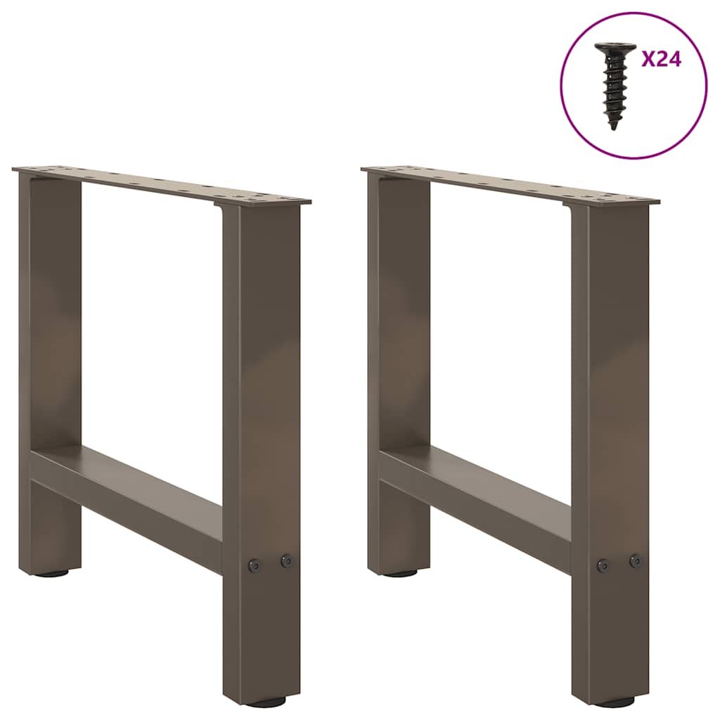 Gambe per Tavolino da Caffè Naturale 2 pz 50x(42-43) cm Acciaio - homemem39