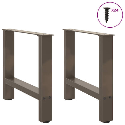 Gambe per Tavolino da Caffè Naturale 2 pz 50x(42-43) cm Acciaio - homemem39