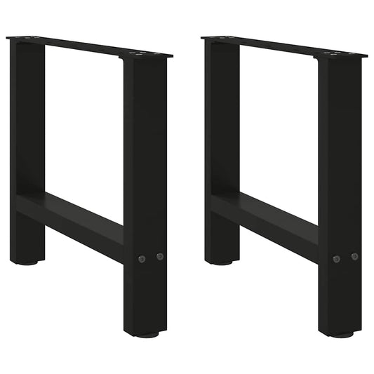Gambe per Tavolino Nero 2 pz 60x(42-43) cm Acciaio - homemem39