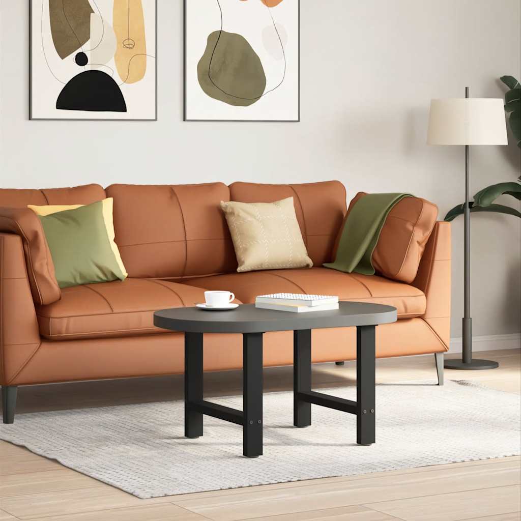 Gambe per Tavolino da Caffè Nere 2 pz 60x(42-43) cm Acciaio
