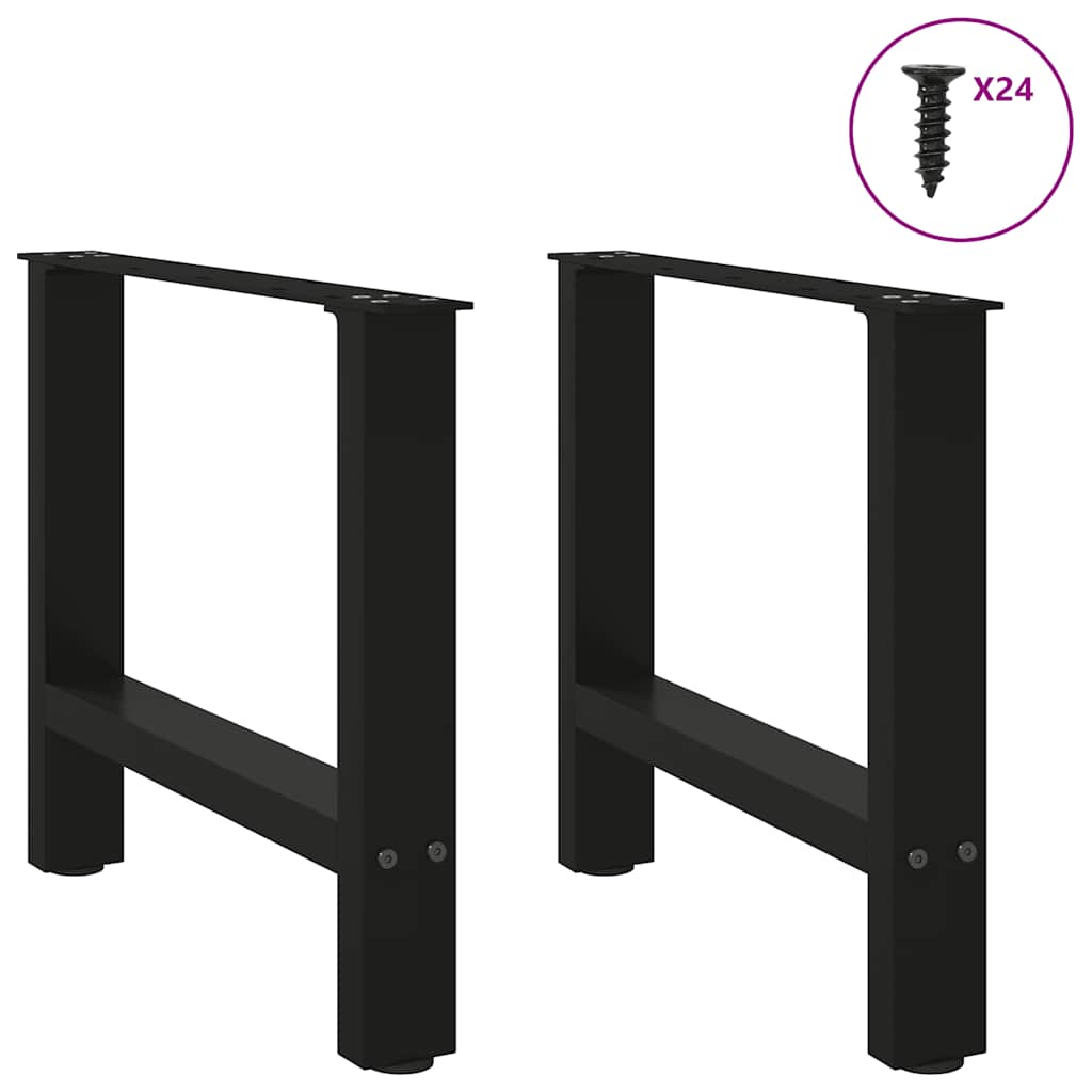 Gambe per Tavolino Nero 2 pz 60x(42-43) cm Acciaio - homemem39
