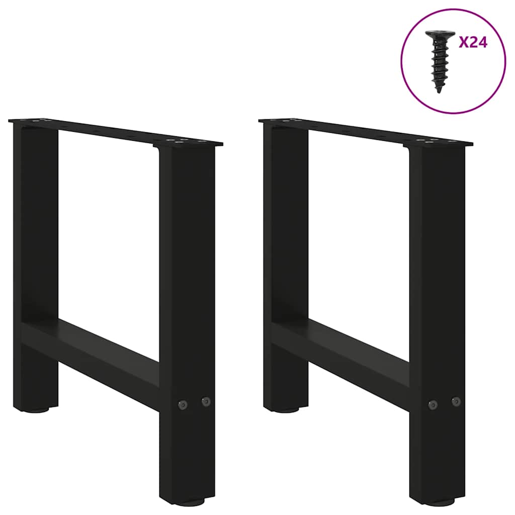 Gambe per Tavolino da Caffè Nere 2 pz 60x(42-43) cm Acciaio
