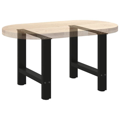 Gambe per Tavolino da Caffè Nere 2 pz 60x(42-43) cm Acciaio