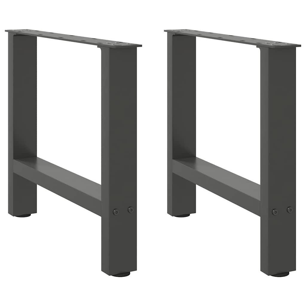 Gambe per Tavolino Antracite 2 pz 60x(42-43) cm Acciaio - homemem39
