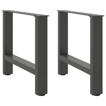 Gambe per Tavolino Antracite 2 pz 60x(42-43) cm Acciaio - homemem39