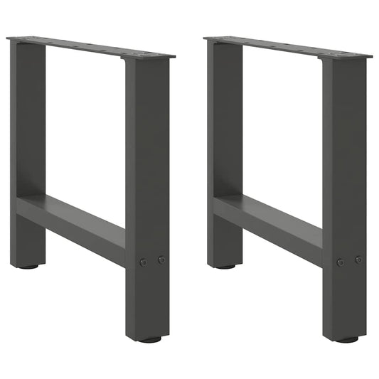 Gambe per Tavolino Antracite 2 pz 60x(42-43) cm Acciaio - homemem39
