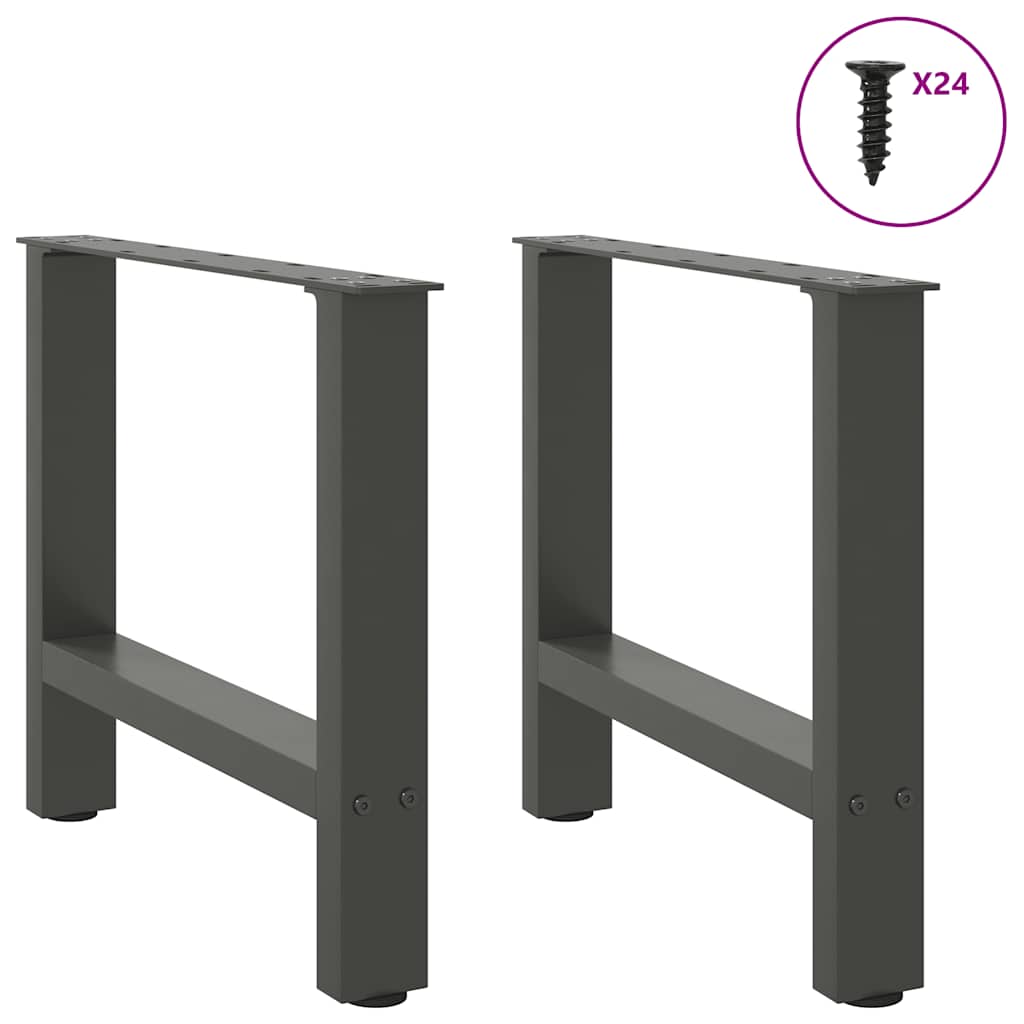 Gambe per Tavolino da Caffè Antracite 2 pz 60x(42-43)cm Acciaio