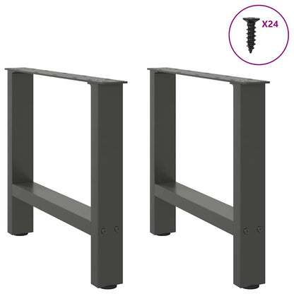 Gambe per Tavolino da Caffè Antracite 2 pz 60x(42-43)cm Acciaio