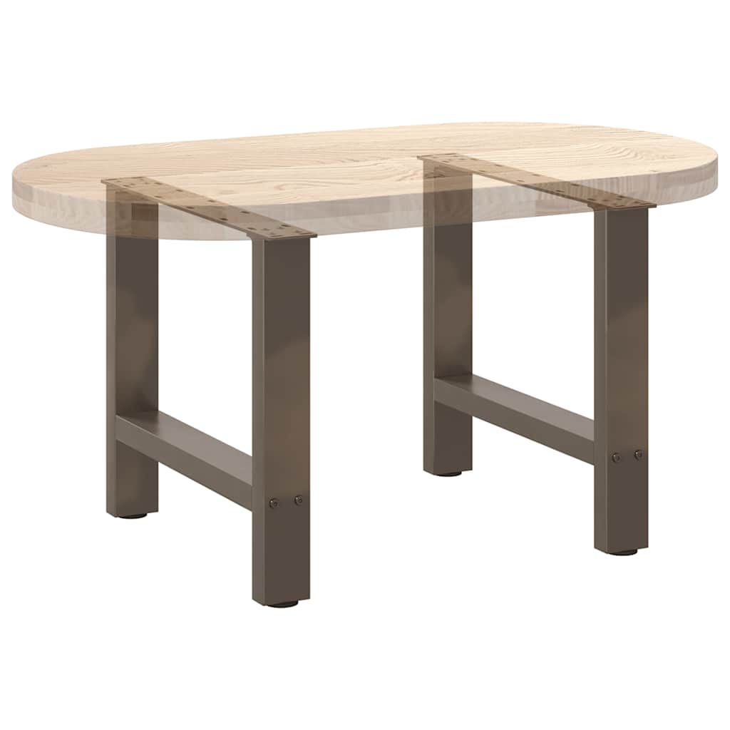 Gambe per Tavolino da Caffè Naturale 2 pz 60x(42-43) cm Acciaio