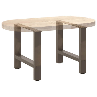Gambe per Tavolino da Caffè Naturale 2 pz 60x(42-43) cm Acciaio