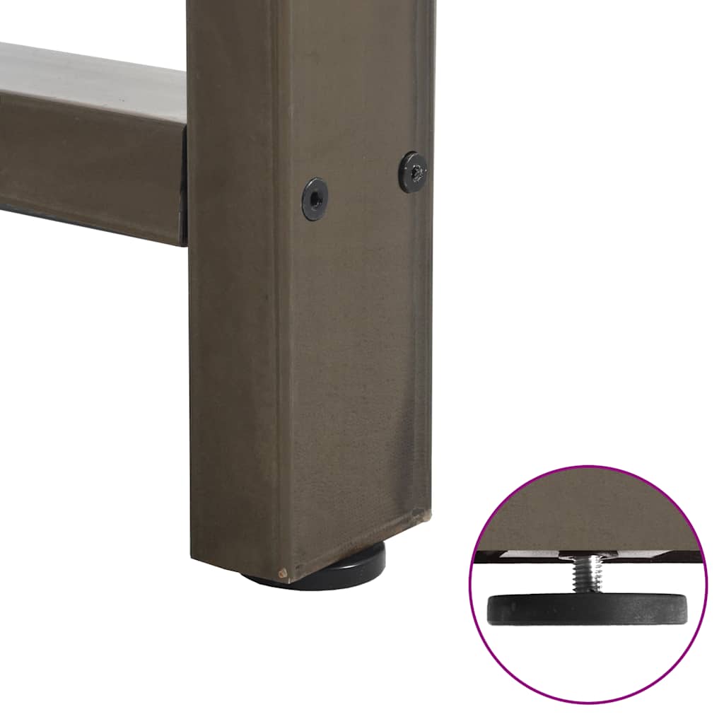 Gambe per Tavolino da Caffè Naturale 2 pz 60x(42-43) cm Acciaio