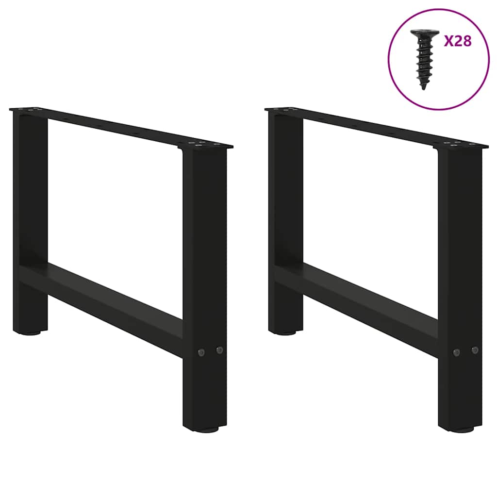 Gambe per Tavolino Nero 2 pz 70x(42-43) cm Acciaio - homemem39