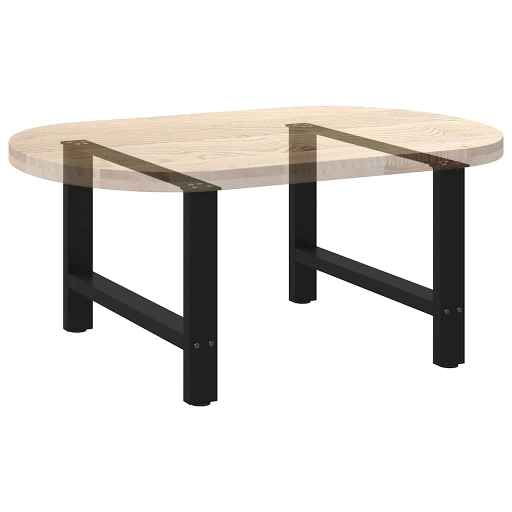 Gambe per Tavolino Nero 2 pz 70x(42-43) cm Acciaio - homemem39