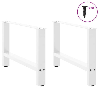 Gambe per Tavolino da Caffè Bianche 2 pz 70x(42-43) cm Acciaio
