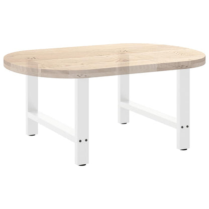 Gambe per Tavolino da Caffè Bianche 2 pz 70x(42-43) cm Acciaio
