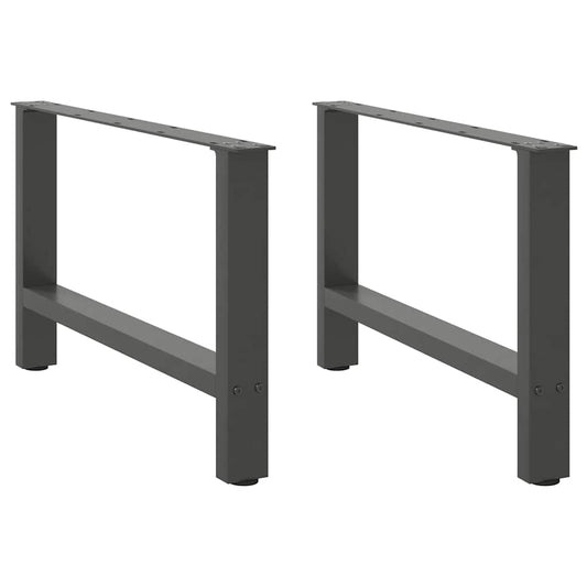 Gambe per Tavolino Antracite 2 pz 70x(42-43) cm Acciaio - homemem39