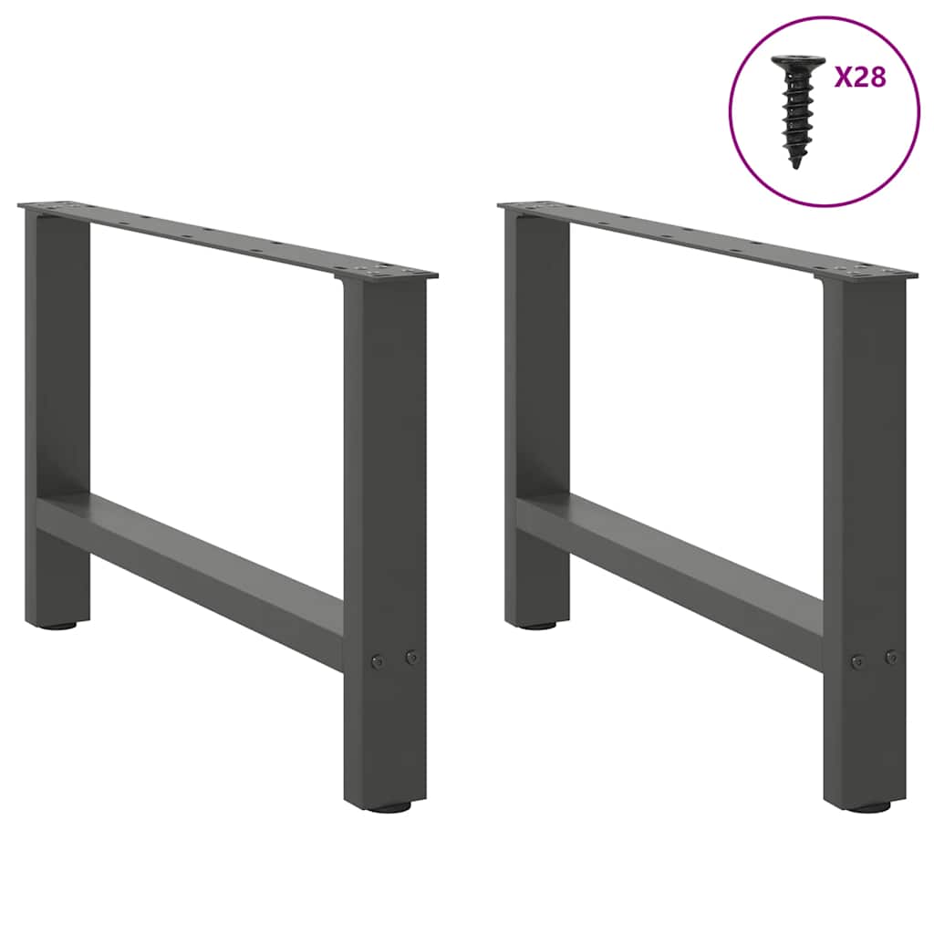 Gambe per Tavolino Antracite 2 pz 70x(42-43) cm Acciaio - homemem39
