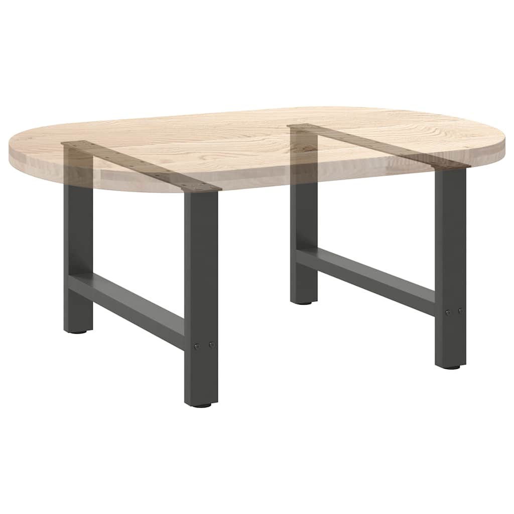 Gambe per Tavolino Antracite 2 pz 70x(42-43) cm Acciaio - homemem39