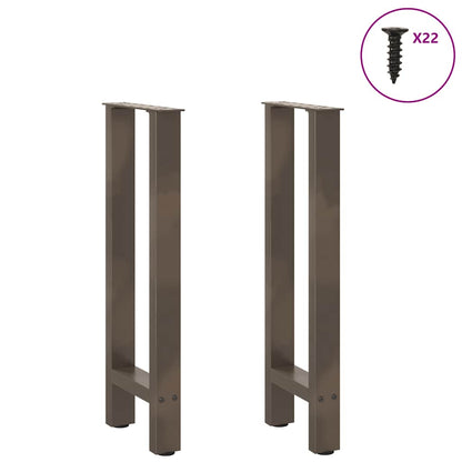 Gambe per Tavolino Naturale 2 pz 38x(72-73) cm Acciaio