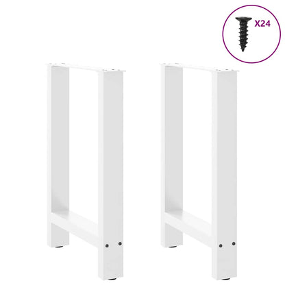 Gambe per tavolo da pranzo bianche 2 pz 50x(72-73)cm in acciaio