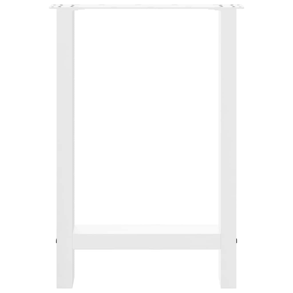 Gambe per tavolo da pranzo bianche 2 pz 50x(72-73)cm in acciaio