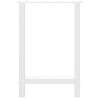 Gambe per tavolo da pranzo bianche 2 pz 50x(72-73)cm in acciaio