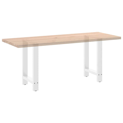 Gambe per tavolo da pranzo bianche 2 pz 50x(72-73)cm in acciaio