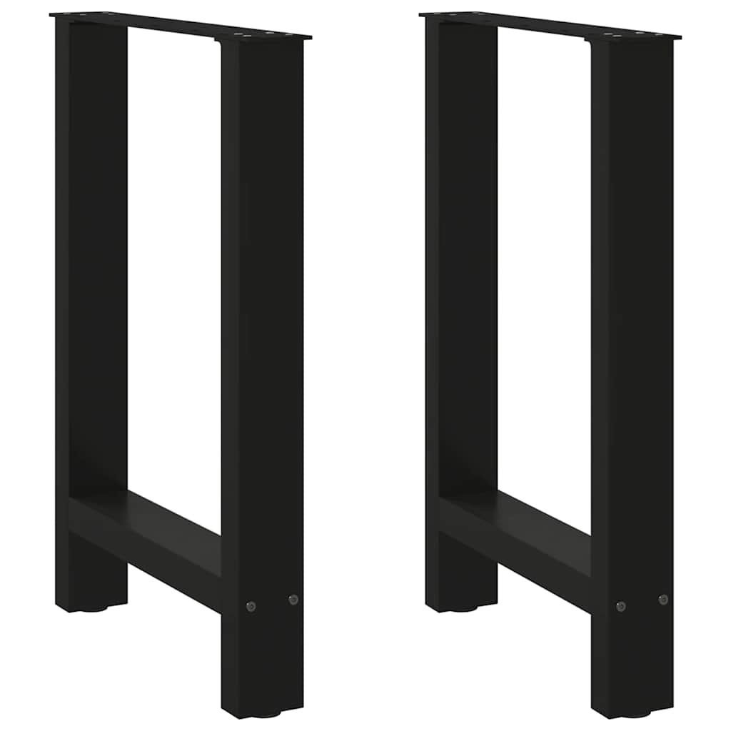 Gambe per Tavolino Nero 2 pz 60x(72-73) cm Acciaio - homemem39