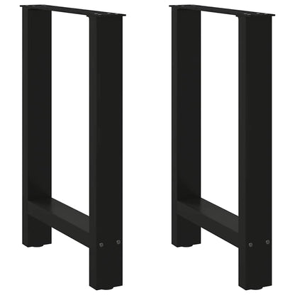 Gambe per Tavolino Nero 2 pz 60x(72-73) cm Acciaio - homemem39