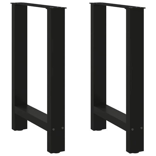 Gambe per Tavolino Nero 2 pz 60x(72-73) cm Acciaio - homemem39