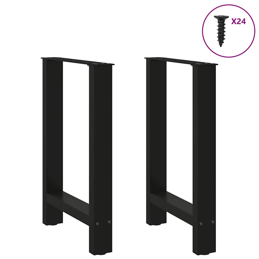 Gambe per Tavolino Nero 2 pz 60x(72-73) cm Acciaio - homemem39