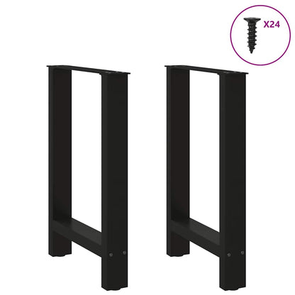 Gambe per tavolo da pranzo nere 2 pz 60x(72-73) cm in acciaio
