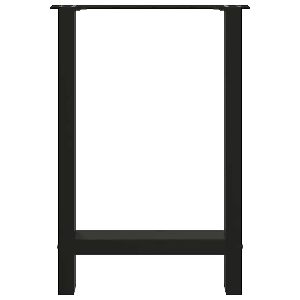 Gambe per Tavolino Nero 2 pz 60x(72-73) cm Acciaio - homemem39
