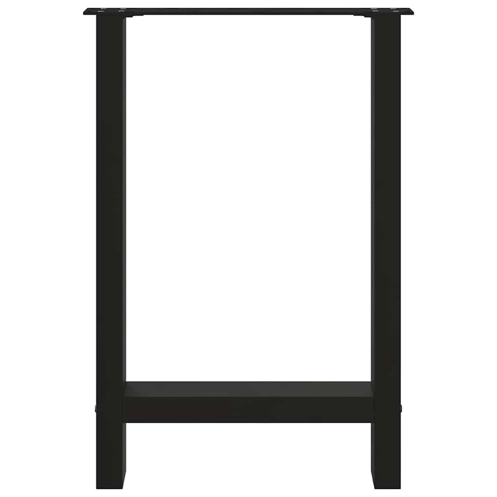 Gambe per tavolo da pranzo nere 2 pz 60x(72-73) cm in acciaio