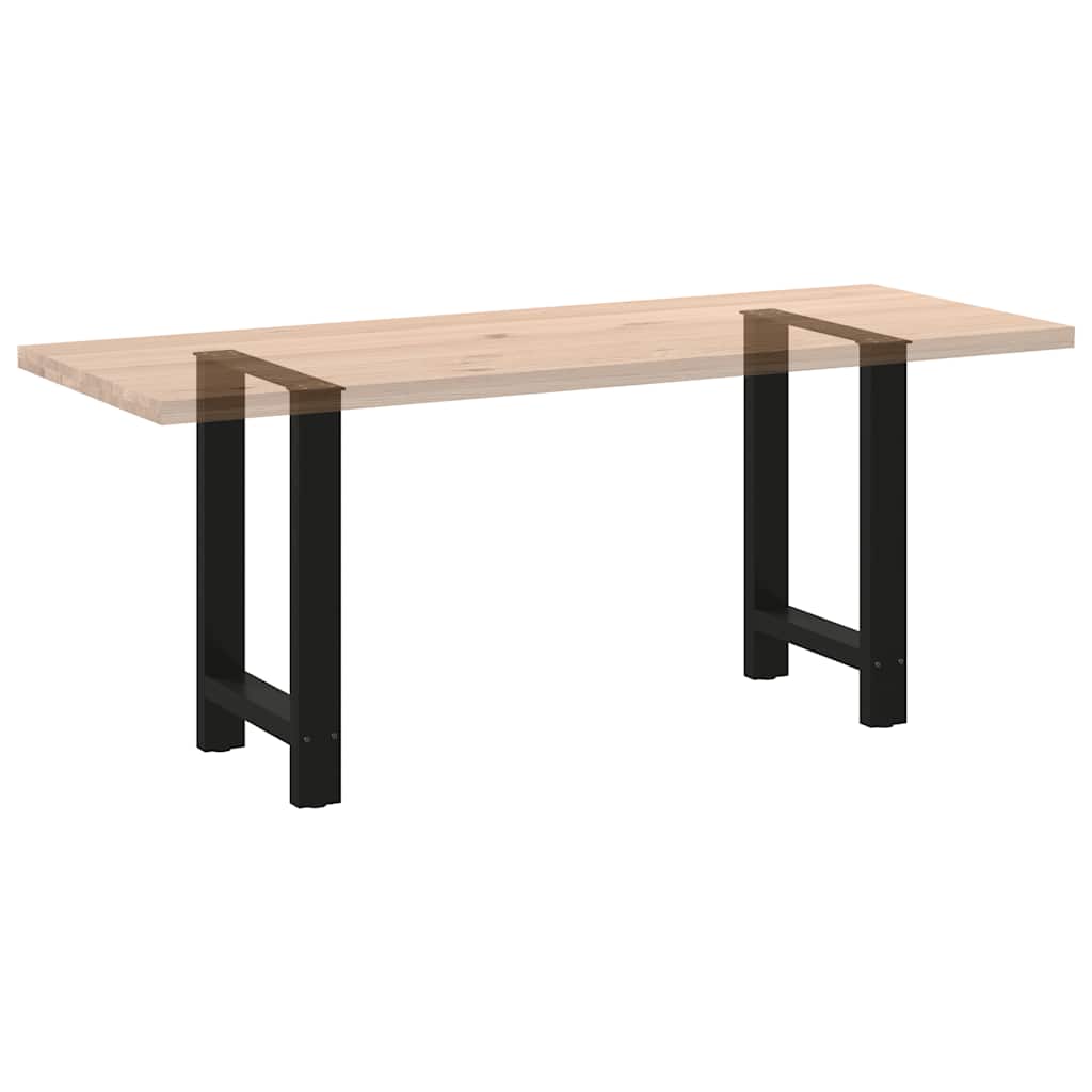 Gambe per tavolo da pranzo nere 2 pz 60x(72-73) cm in acciaio