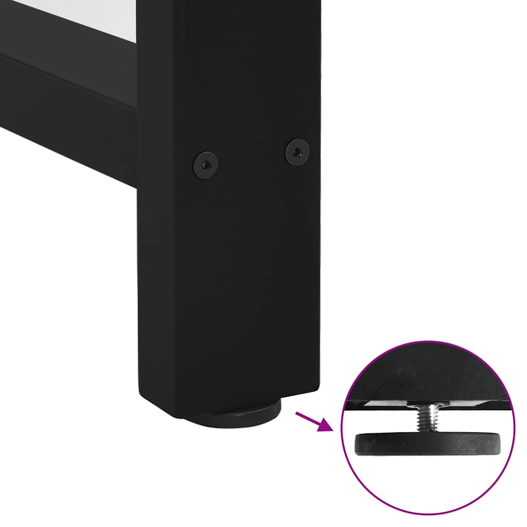Gambe per tavolo da pranzo nere 2 pz 60x(72-73) cm in acciaio