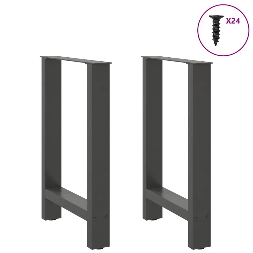 Gambe per tavolo da pranzo antracite 2 pz 60x(72-73) cm