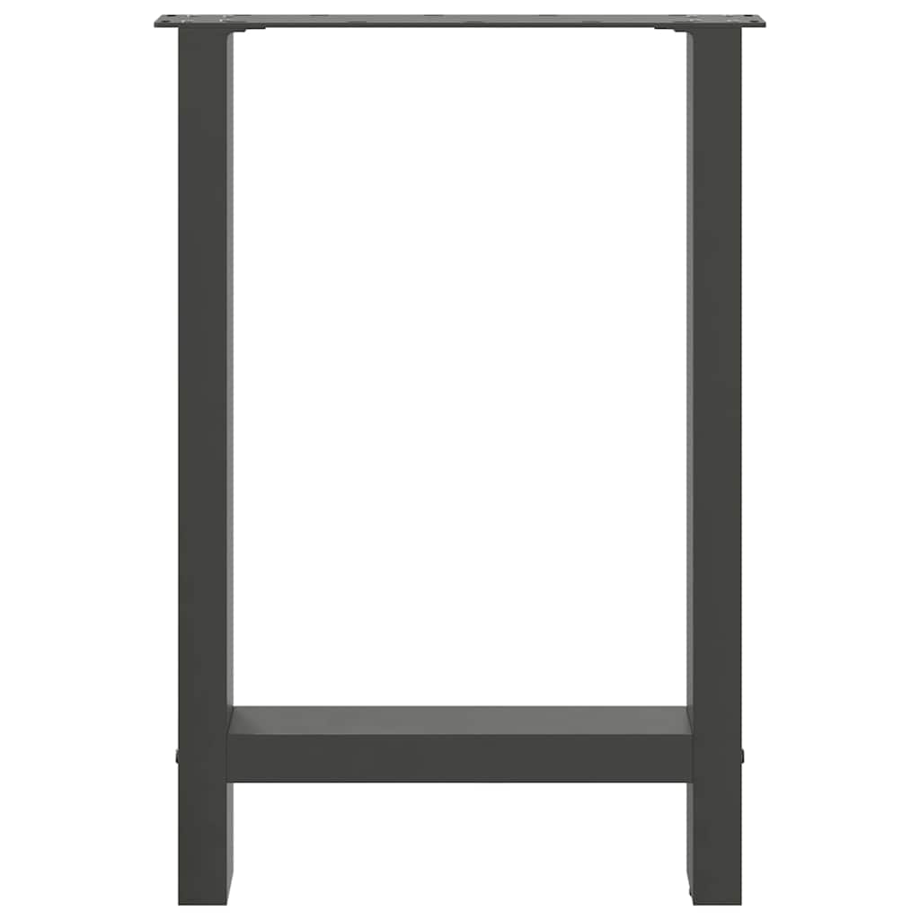 Gambe per tavolo da pranzo antracite 2 pz 60x(72-73) cm