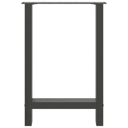 Gambe per tavolo da pranzo antracite 2 pz 60x(72-73) cm