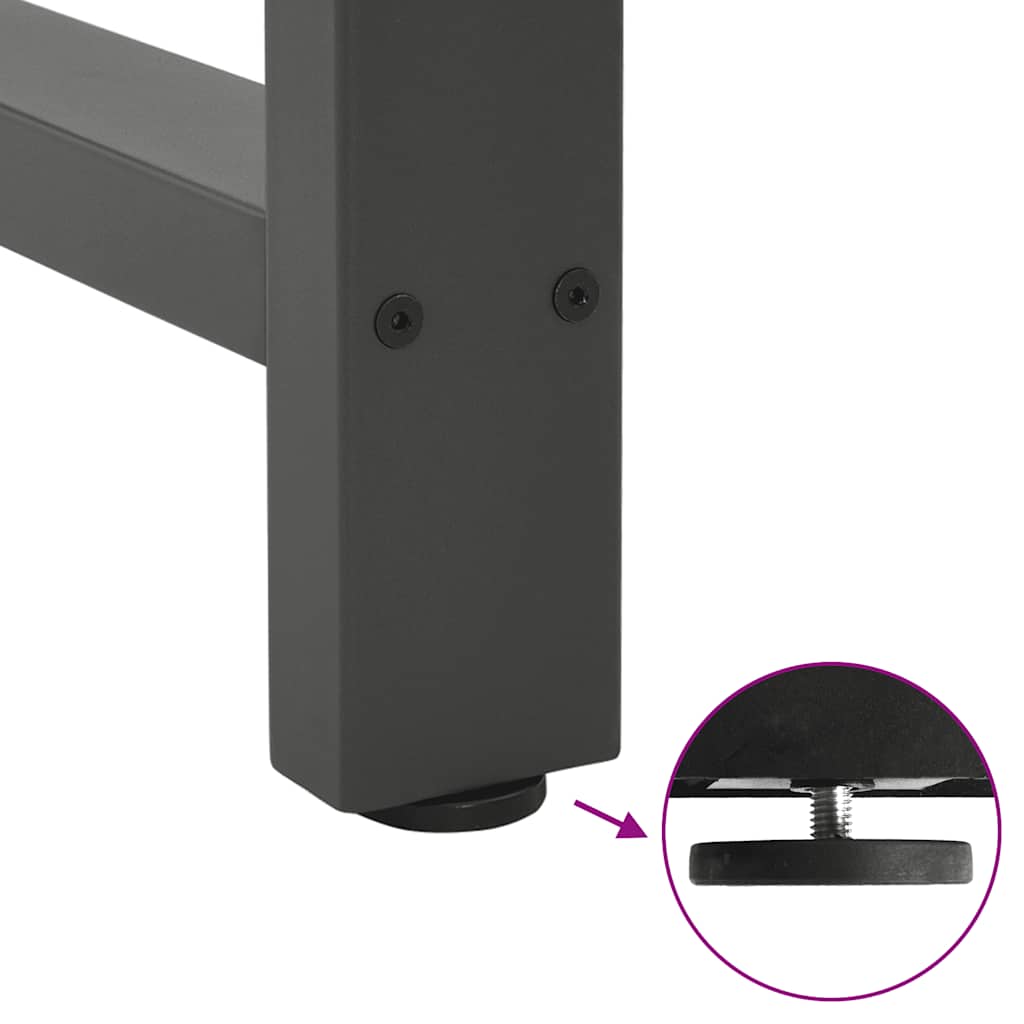 Gambe per tavolo da pranzo antracite 2 pz 60x(72-73) cm