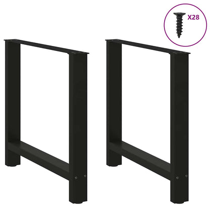 Gambe per Tavolino Nero 2 pz 70x(72-73) cm Acciaio - homemem39