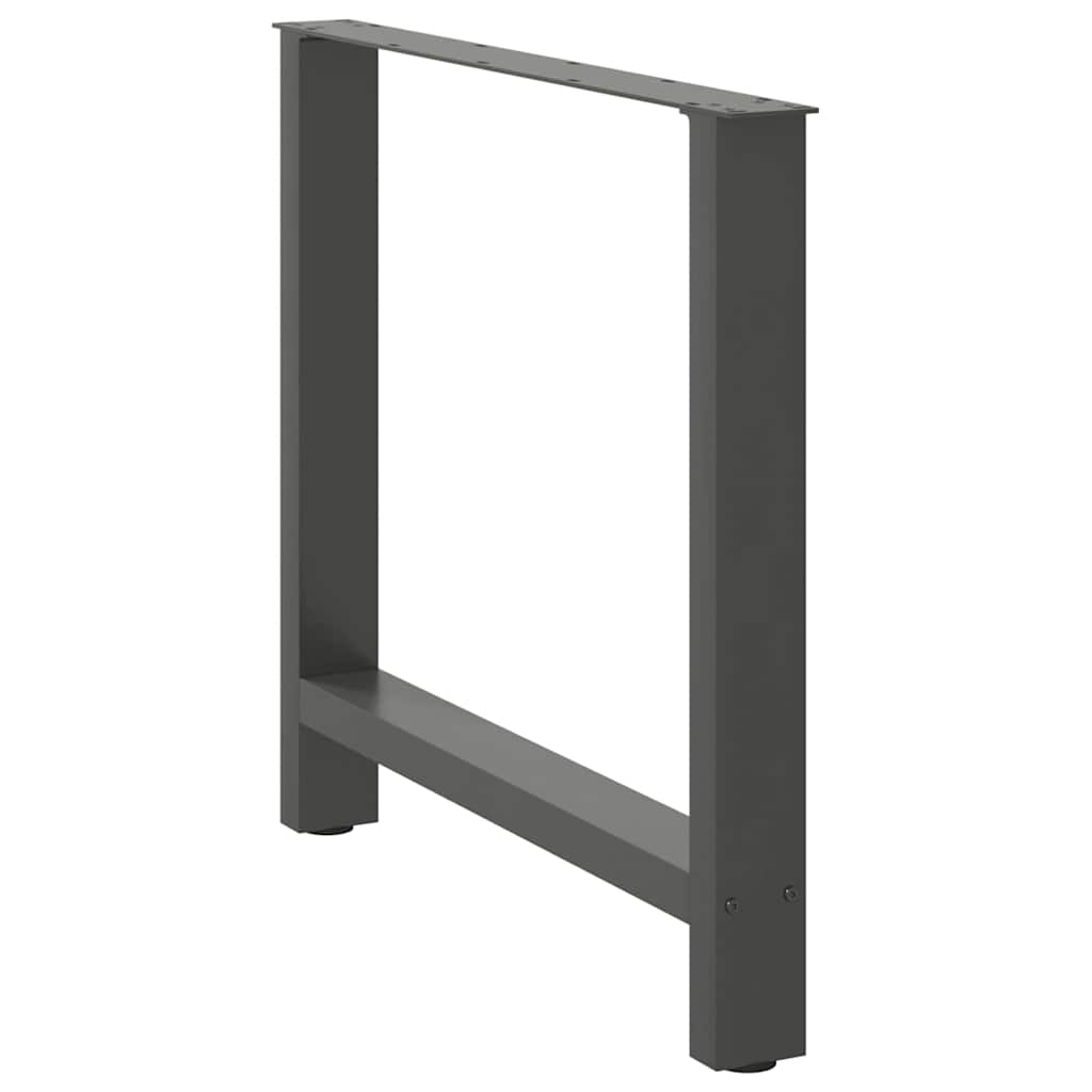 Gambe per Tavolino Antracite 2 pz 70x(72-73) cm Acciaio - homemem39