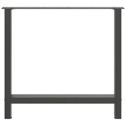 Gambe per Tavolino Antracite 2 pz 70x(72-73) cm Acciaio - homemem39