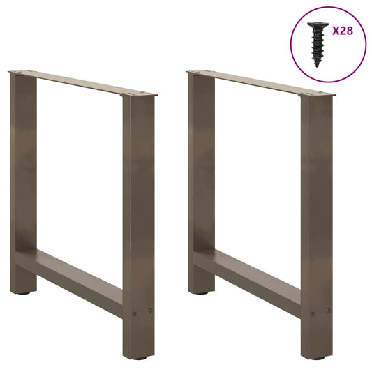 Gambe per Tavolino Naturale 2 pz 70x(72-73) cm Acciaio - homemem39