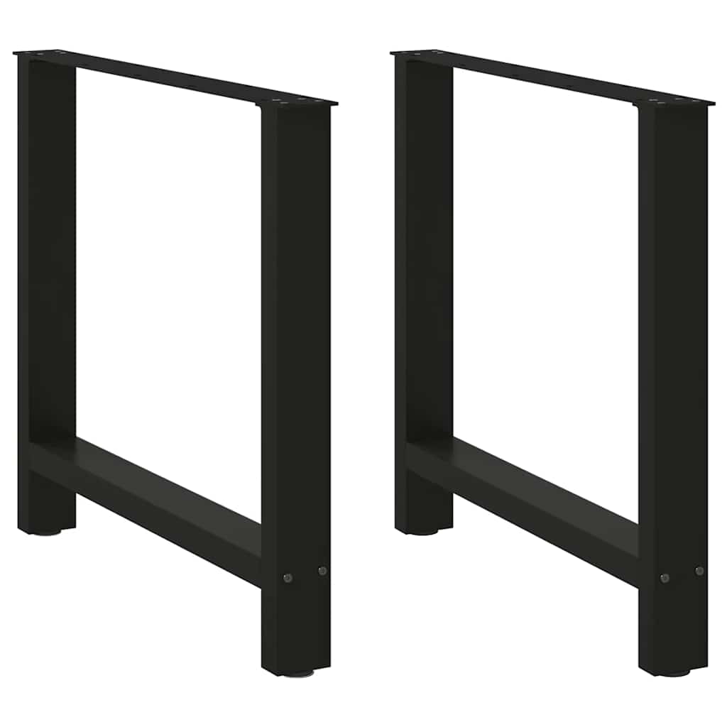 Gambe per Tavolino Nero 2 pz 80x(72-73) cm Acciaio - homemem39